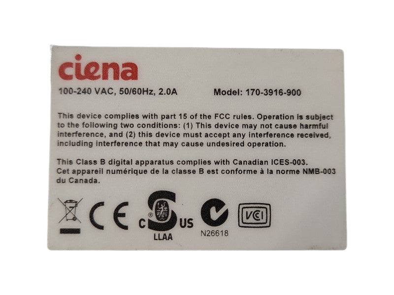 Ciena 3916 Series Service Delivery Switch 170-3916-904 *READ*
