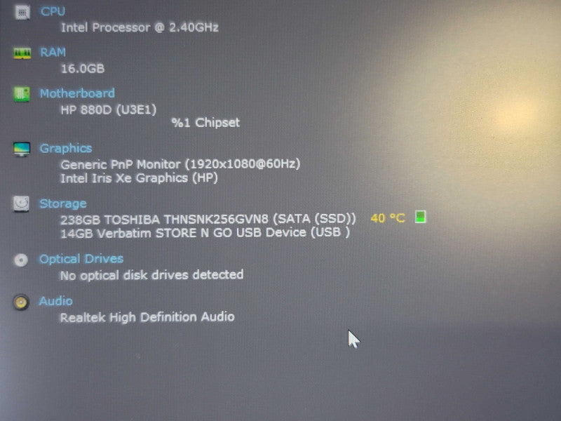 HP EliteBook 840 Aero G8 i5-1135G7 16GB RAM 256GB SSD READ β Lap200