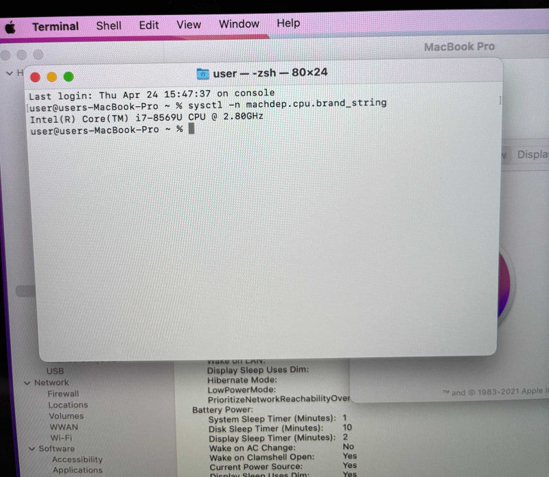 Apple MacBook Pro13" 2019 i7-8569U 16GB 512SSD No Power Adapter READ
