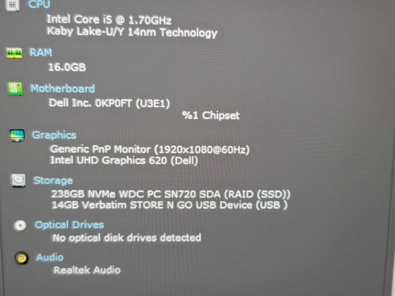Dell Latitude 7490 i5-8350U 16GB RAM 256GB SSD  β Lap200