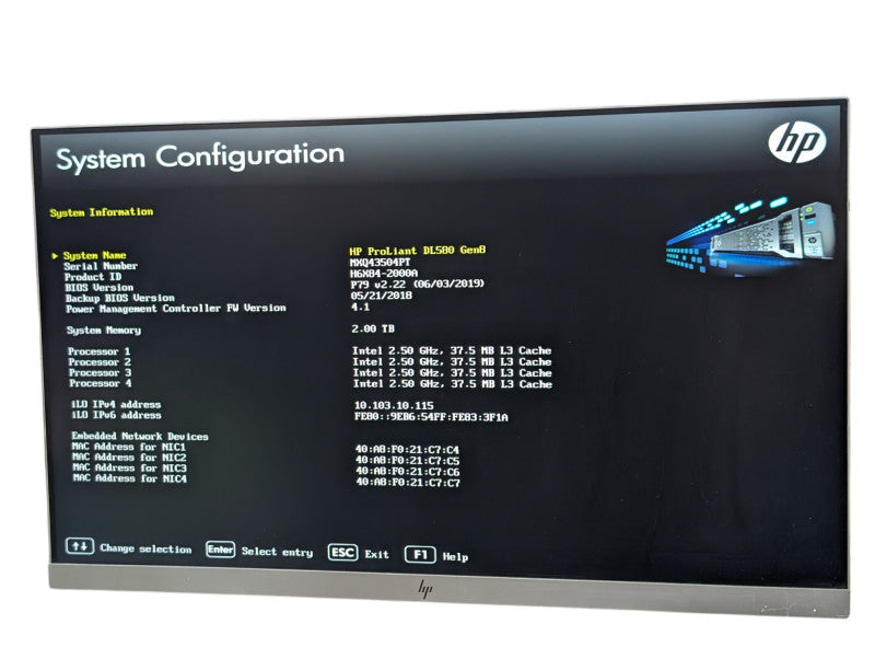 HP DL580 Gen8 4x Intel Xeon E7-4880 v2 2TB RAM See Pictures  -