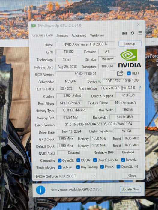 NVIDIA GeForce RTX 2080Ti Founder Edition 11GB Graphics Card Q-
