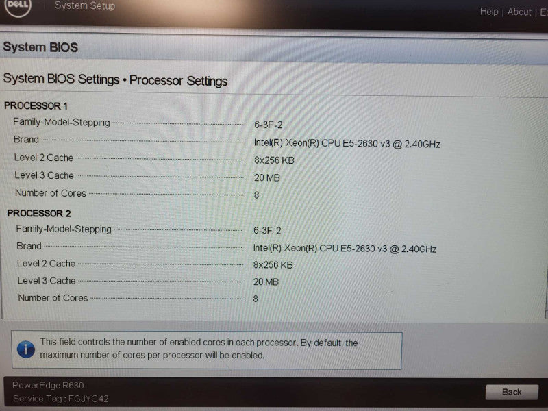 Dell PowerEdge R630 2.5" 2x Xeon E5-2630 v3 32GB RAM H330 mini  $
