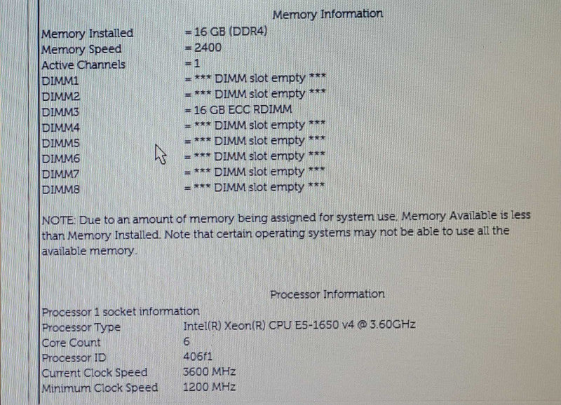 Dell Precision T5810 | E5-1650 v4 | 16GB DDR4 | QUADRO K2200 | NO HDD