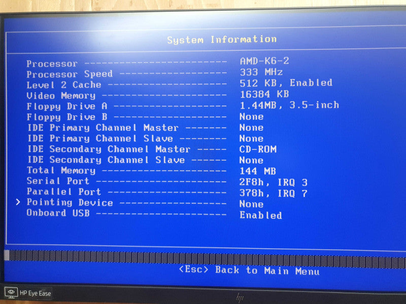 Vintage IBM Aptiva E2U AMD-K6-2 @ 333MHz 144MB RAM - No HDD