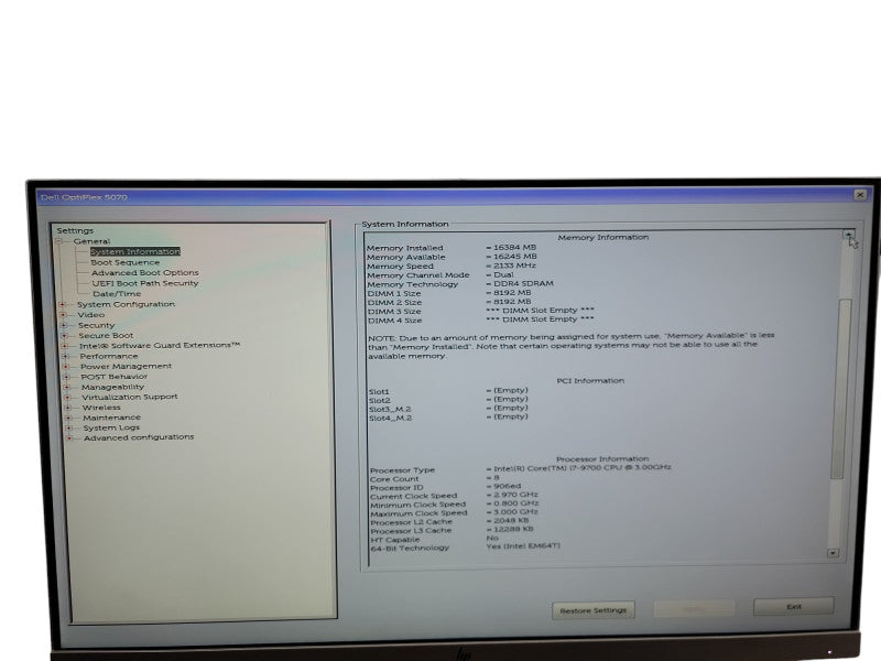 Dell OptiPlex 5070 SFF i7 - 9700 @ 3.00GHz 16GB DDR4 θ