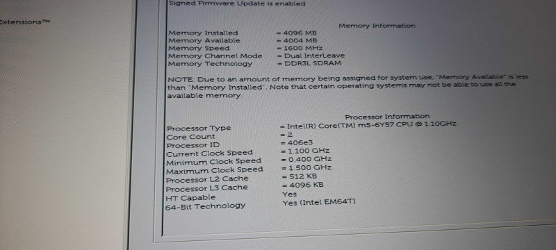 Dell Latitude 5175 PC Tablet 10.8" 2 in 1 M5-6Y57 1.1GHz| 4GB RAM