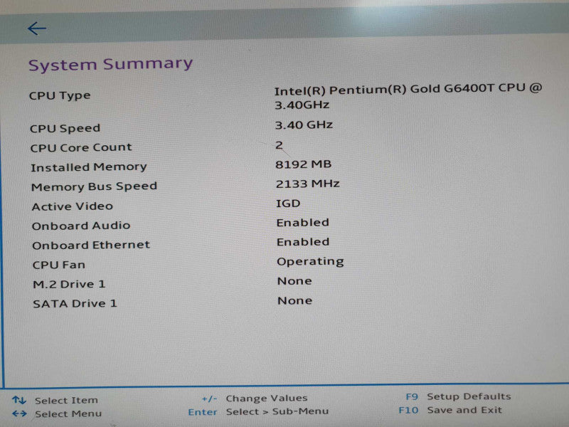 Lenovo ThinkCentre M70q Gen 2 G6400T @ 3.4GHz 8GB RAM - No HDD