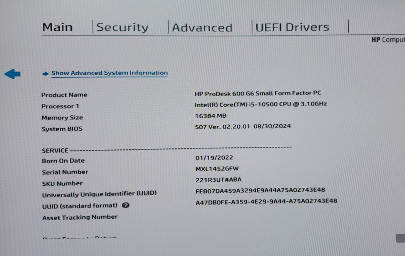 HP ProDesk 600 G6 Small Form Factor Intel i5-10500@ 3.1GHz 16GB RAM NO-HDD