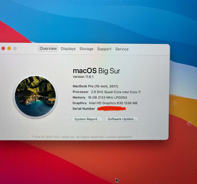 Apple MacBook Pro 15" 2017 i7-7700 16GB RAM For Parts/Repair READ!