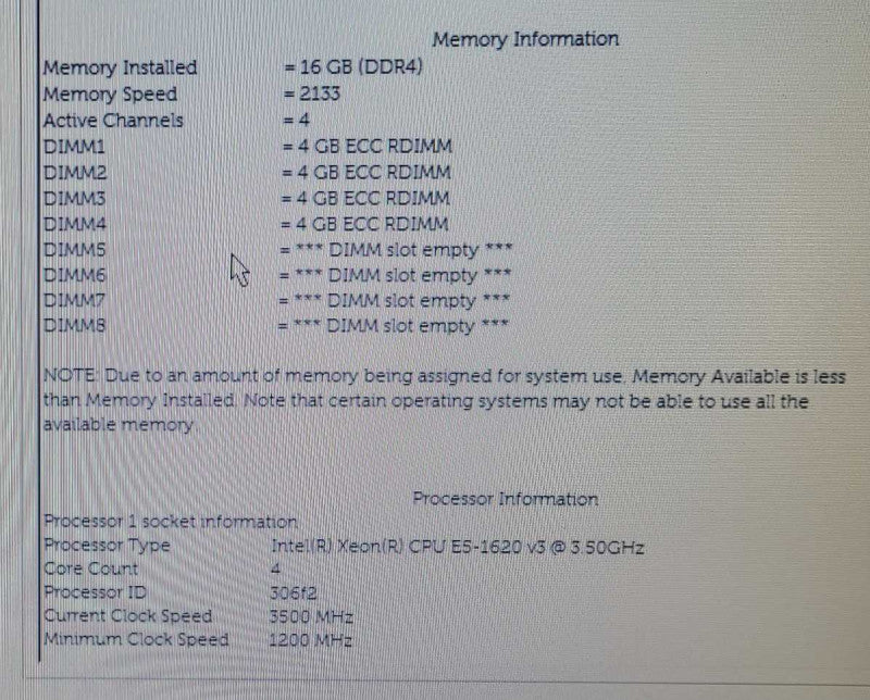 Dell Precision T5810 | Xeon E5-1620 v3 | 16GB DDR4 | QUADRO K620 | NO HDD