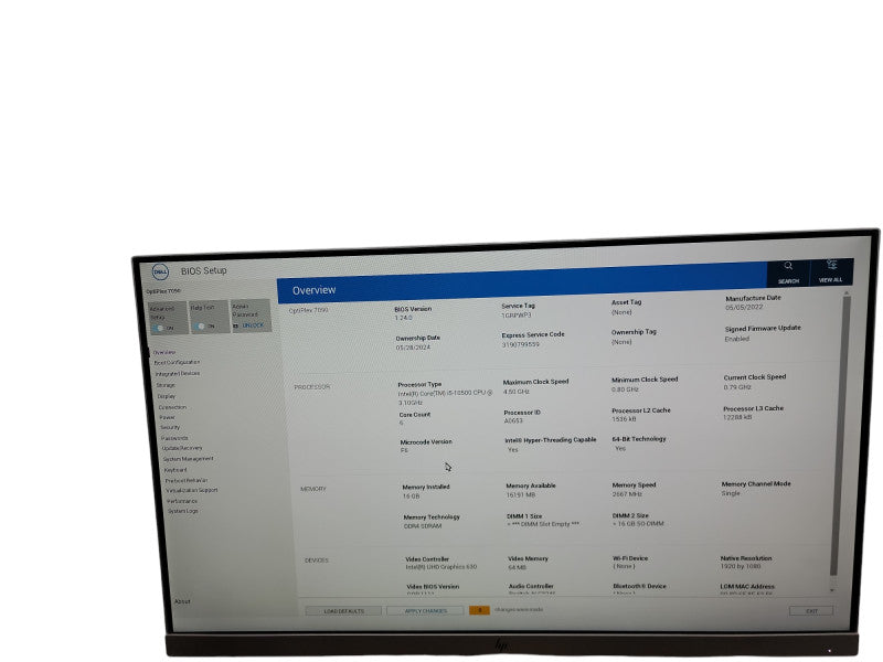 Dell OptiPlex 7090 Micro i5 - 10500 @ 3.10GHz 16GB DDR4 Ram θ