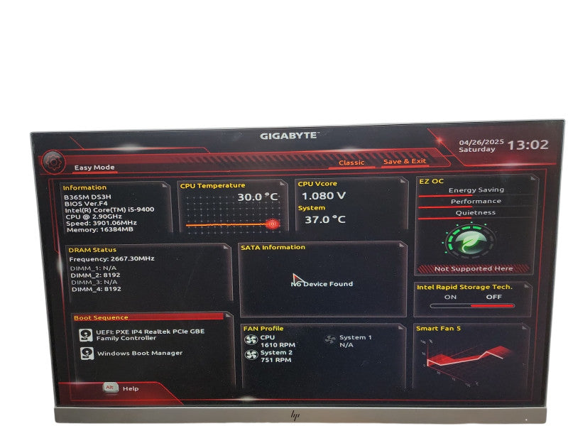 Custom PC B365M DS3H  i5 - 9400 @ 2.90GHz 16GB DDR4 Ram θ