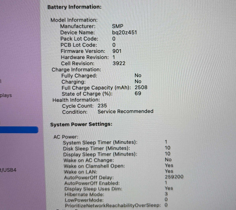 Apple MacBook Pro 13" 2017 i7 16GB 512SSD Battery Service Recommended READ