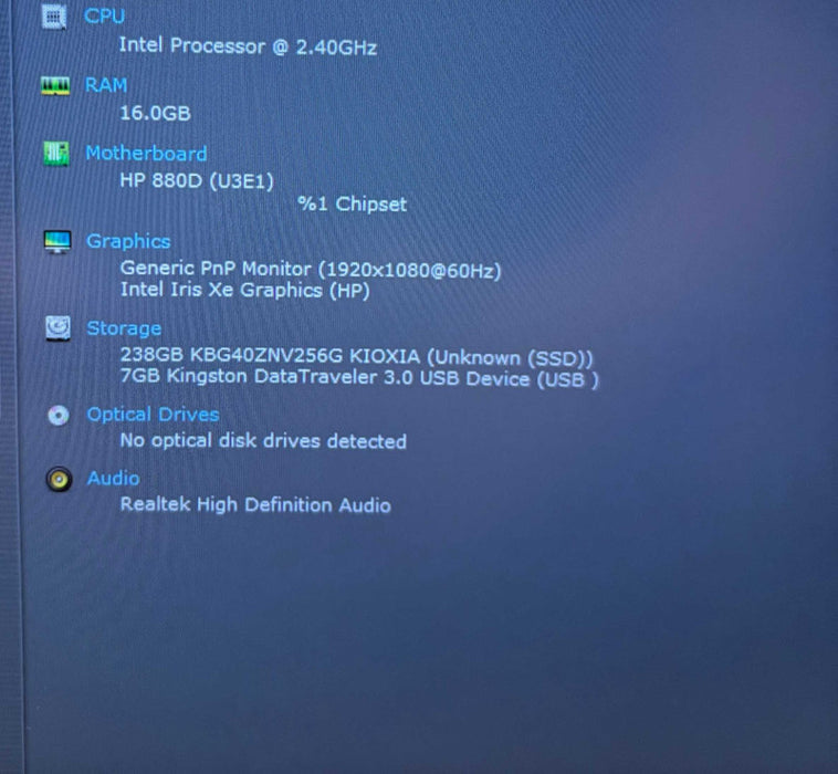HP EliteBook 840 Aero G8 i5-1135G7@2.4GHz 16GB RAM256GB SSD  Lap200