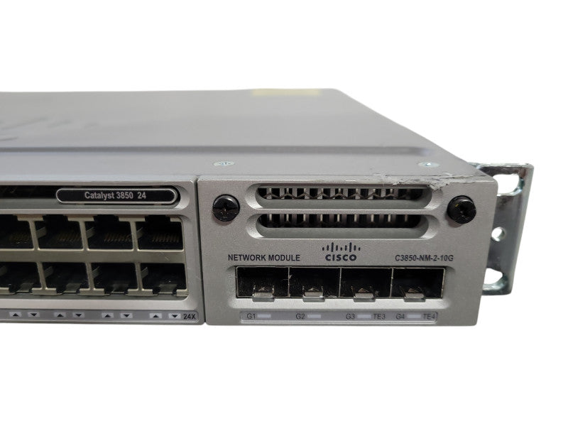 Cisco WS-C3850-24T-E V04 | 24-Port Gigabit Switch, w/ C3850-NM-2-10G 2x PS !