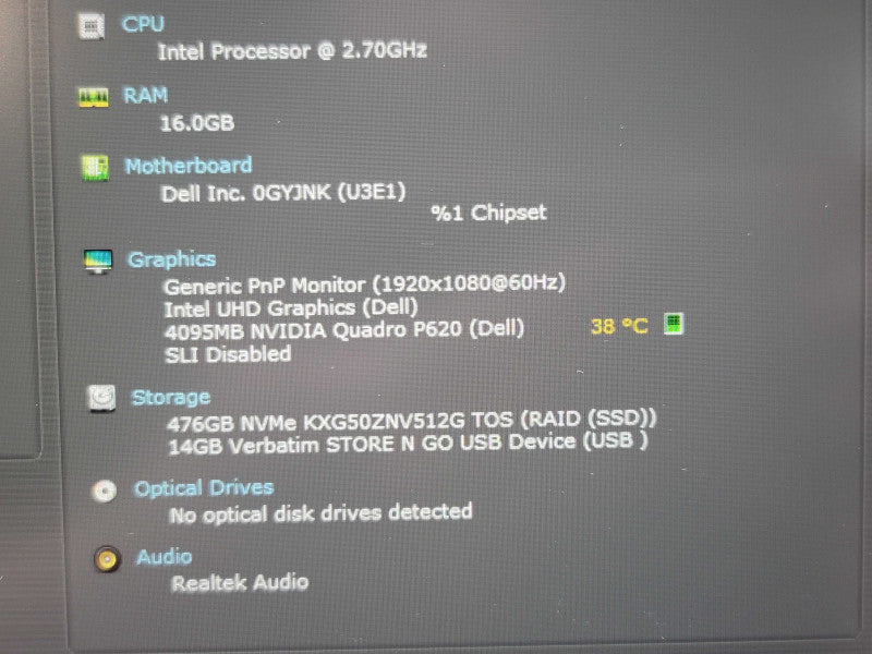 Dell Precision 3551| i7-10850H| 16GB DDR4| Quadro P620| 512GB SSD  β Lap200