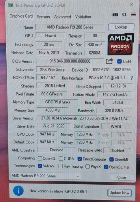 XFX AMD Radeon R9 290A 4GB GDDR5 GPU
