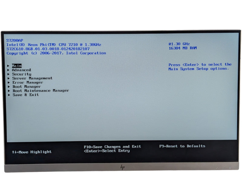 Intel Node Server 2x Nodes Intel Xeon PHI 7210 with 16GB RAM  -