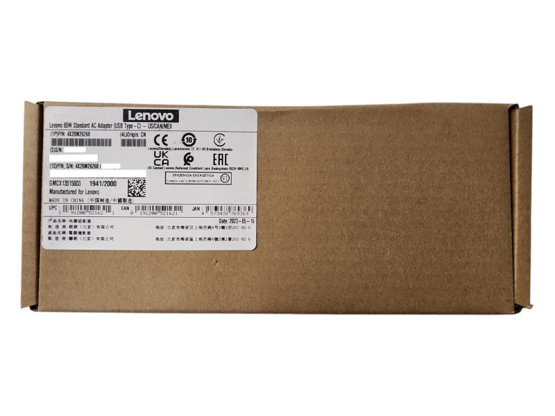 *New SEALED* Lenovo Standard AC Adapter USB Type C 65W 4X20M26282