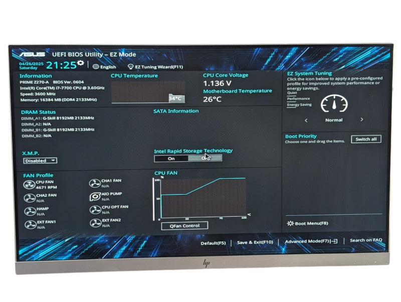 ASUS PRIME Z270-A Intel Core i7-7700 16GB RAM Combo  -