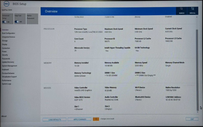 Dell OptiPlex 3000 SFF, i5-12500, 16GB DDR4, 256GB NVMe
