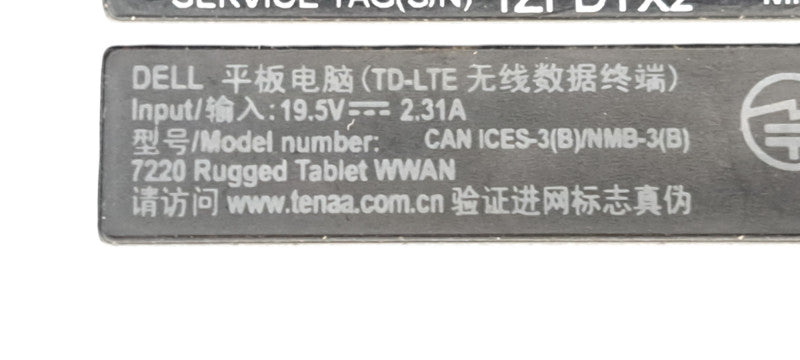Dell Latitude 7220 Rugged Extreme Tablet| READ