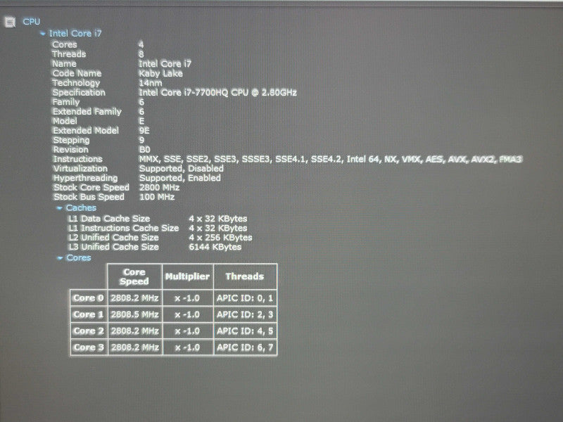 Dell Precision 7720 i7-7700HQ 16GB DDR4 Quadro P3000 256GB SSD  β Lap200