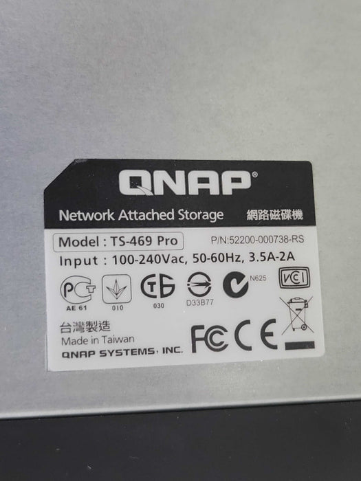 QNAP TS-469 Pro 4-Bay SATA Network Attached Storage, No HDD/Trays, READ _
