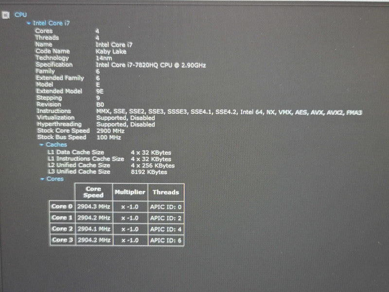 Dell Precision 7720 i7-7820HQ 16GB DDR4 Quadro P3000 256GB SSD  Qβ Lap200