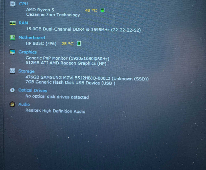 HP ProBook 455 G10 AMD Ryzen 5 7530U@2GHz 16GB RAM 256GB SSD  Lap200