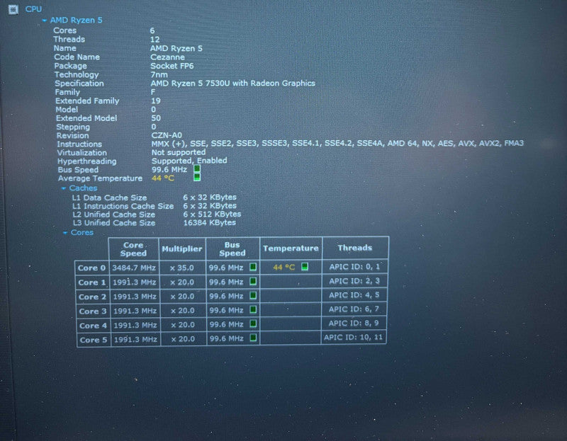 HP ProBook 455 G10 AMD Ryzen 5 7530U@2GHz 16GB RAM 256GB SSD  Lap200