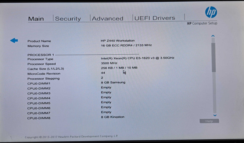 HP Z440 Workstation | Xeon E5-1620 v3 @3.50GHz ,16GB DDR4, K2200, 1TB HDD