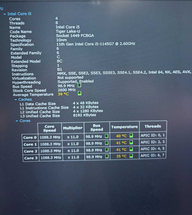 Dell Latitude 5520 Core i5-1145G7@2.4GHz 16GB RAM 256GB SSD  Lap200