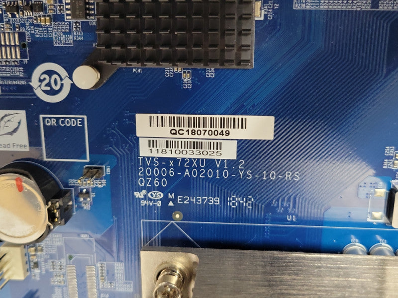 QNAP TVS-x72XU V1.2 board for TVS-1272XU-RP NAS w/ Core I3-8100 CPU, READ _