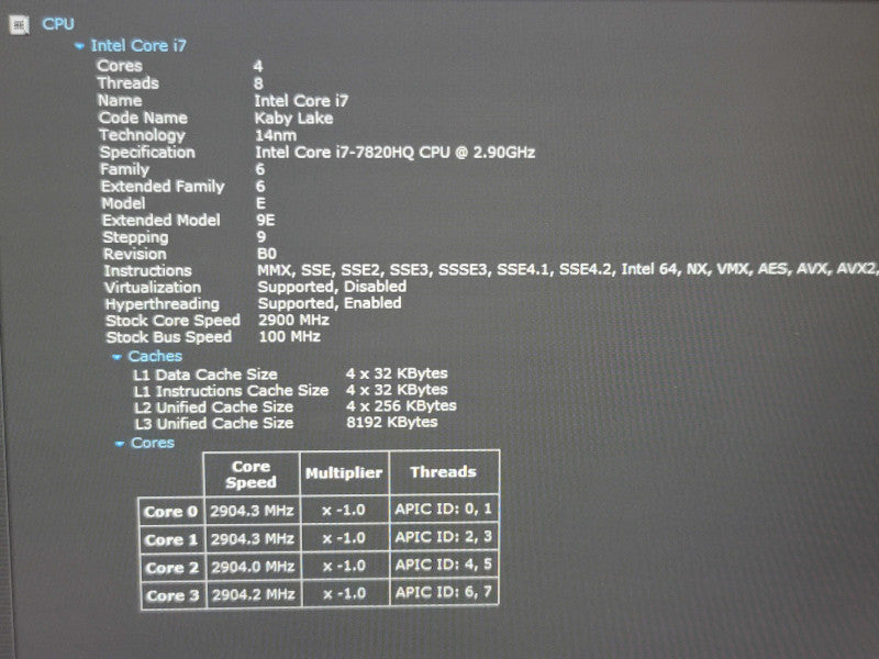 Dell Precision 7520 i7-7810MQ 16GB DDR4 Quadro M2200 256GB SSD  Qβ Lap200