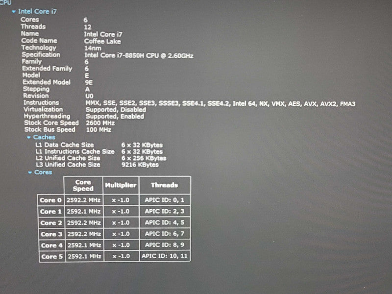 Dell Precision 5530 i7-8850H 16GB DDR4 Quadro P1000 256GB SSD  β Lap200