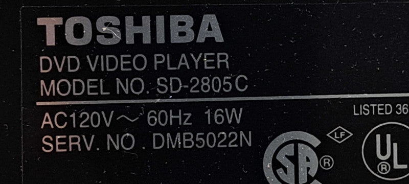 Vantage Toshiba SD-2805C 5-Disc Carousel DVD/CD Player