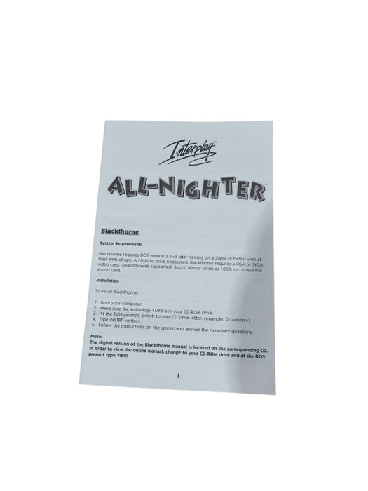 Interplay All-Nighter Anthology NO. 2 CD-Rom *READ*