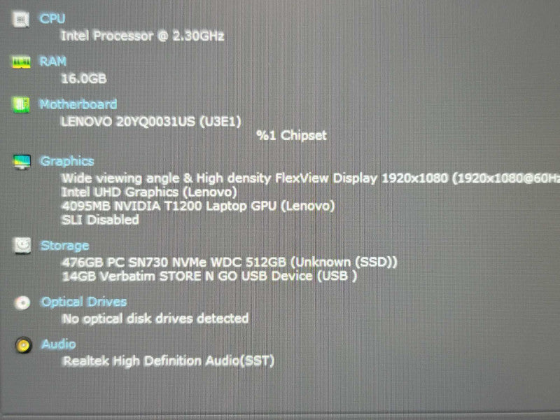 Lenovo ThinkPad P15 Gen 2 i7-11800H 16GB DDR4 T1200 512GB SSD  β Lap200