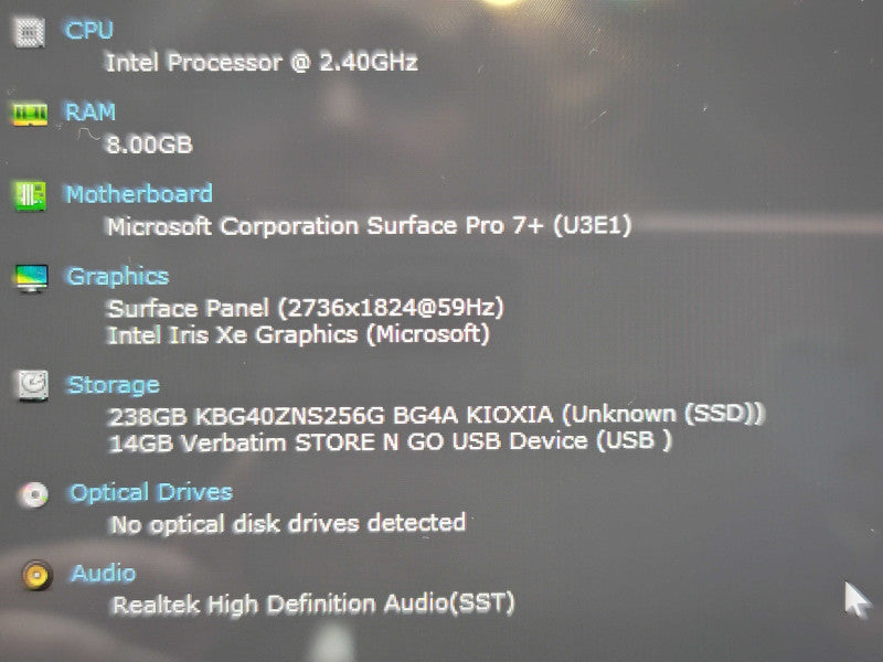 Microsoft Surface Pro 7 + i5-1135G7 8GB RAM 256GB SSD PARTS/REPAIR  β BudLap