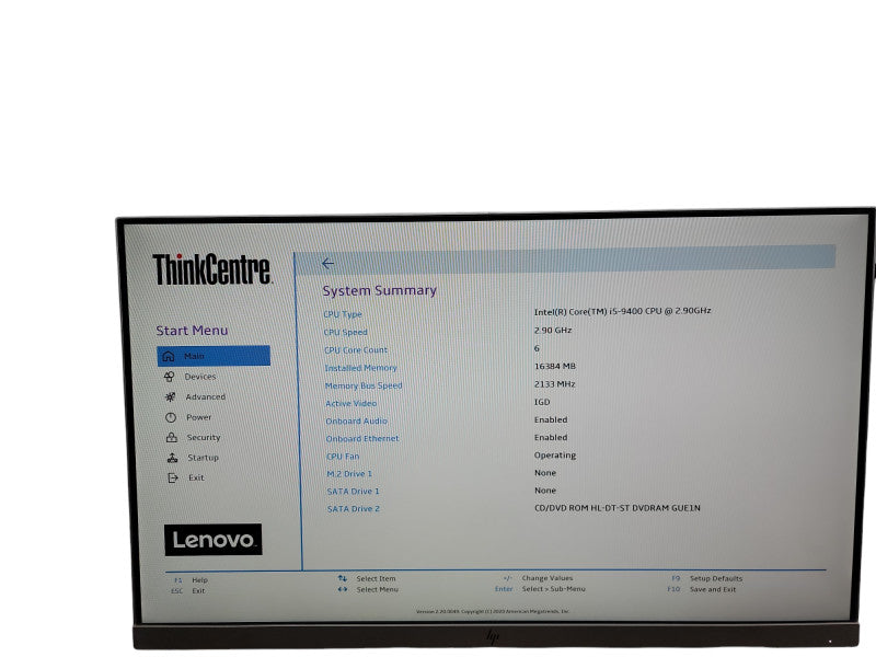 Lenovo ThinkCentre M720s SFF i5 -9400 @ 2.90GHz 16GB DDR4 Ram θ