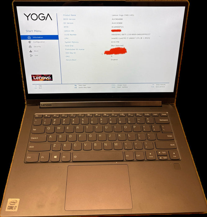 Lenovo Yoga C940-14IIL TOUCH i7-1065G7 8GN RAM For Parts/Repair READ!  Lap200