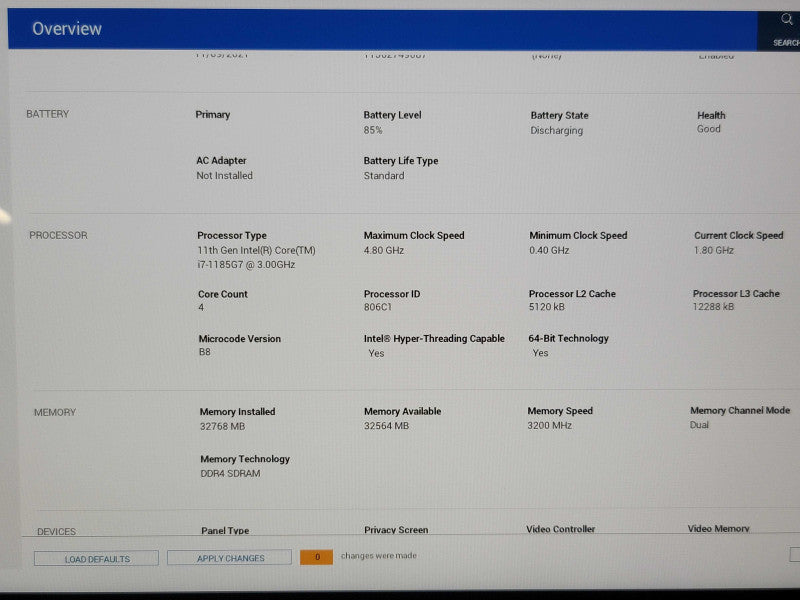 Dell Latitude 5320 i7-1185G7 32GB RAM TOUCH SCREEN NO SSD READ  β Lap200
