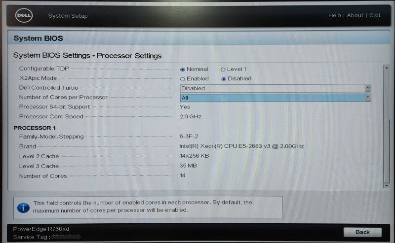 Dell Power R730xd 2U 26x2.5", Xeon E5-2683 v3, 16GB DDR4, H730P Mini