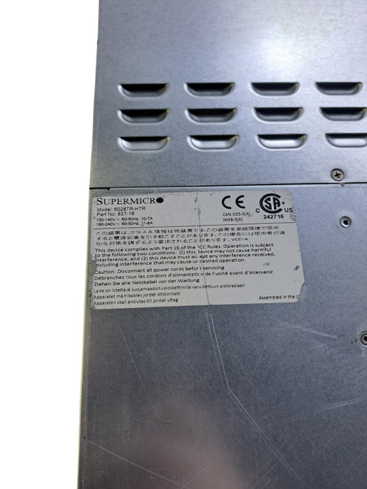 Supermicro 10DRT-H 4x Node Server | 8x Xeon E5-2680 v3 @2.50GHz, 128GB DDR4 Q