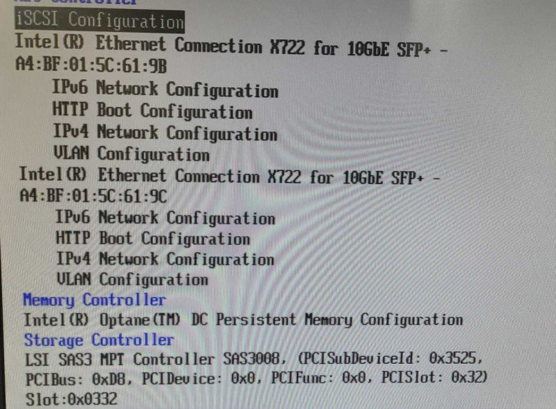 Intel HR2000 | 6x Xeon Gold 6240Y | 96GB DDR4 | LSI SAS3000