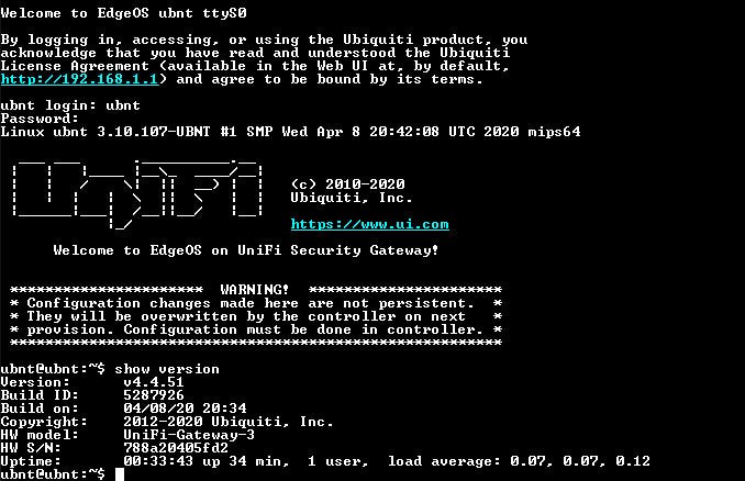 Ubiquiti Networks UniFi USG Security Gateway, Factory Reset