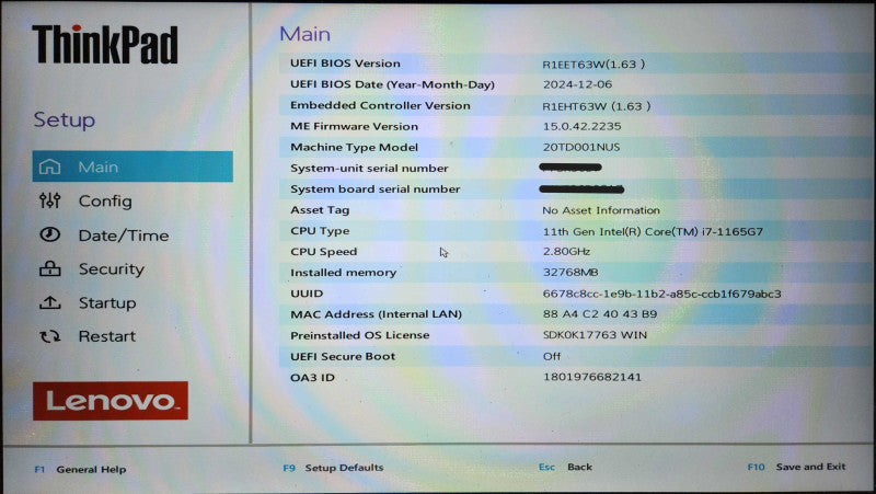 Lenovo ThinkPad E15 Gen 2, i7-1165G7, 32GB DDR4, 256 NVMe, No PWR  Lap200