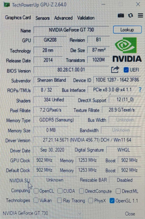 NVIDIA GeForce GT 730 Graphics Card Q
